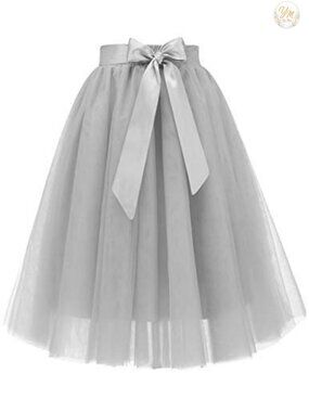 Women's Tulle Skirt Knee Length 6-Layered Fairy A-Line Bridesmaid Skirt